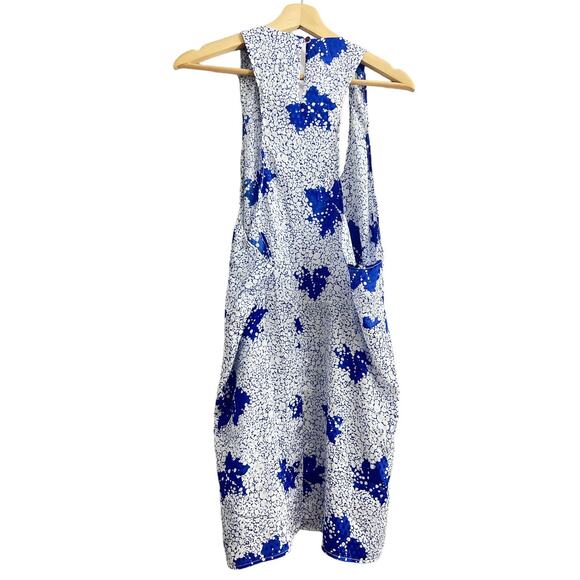 Urban Renewal SMALL Blue White Floral Mini Dress Shift  Sleeveless Sheer UO - Picture 2 of 9